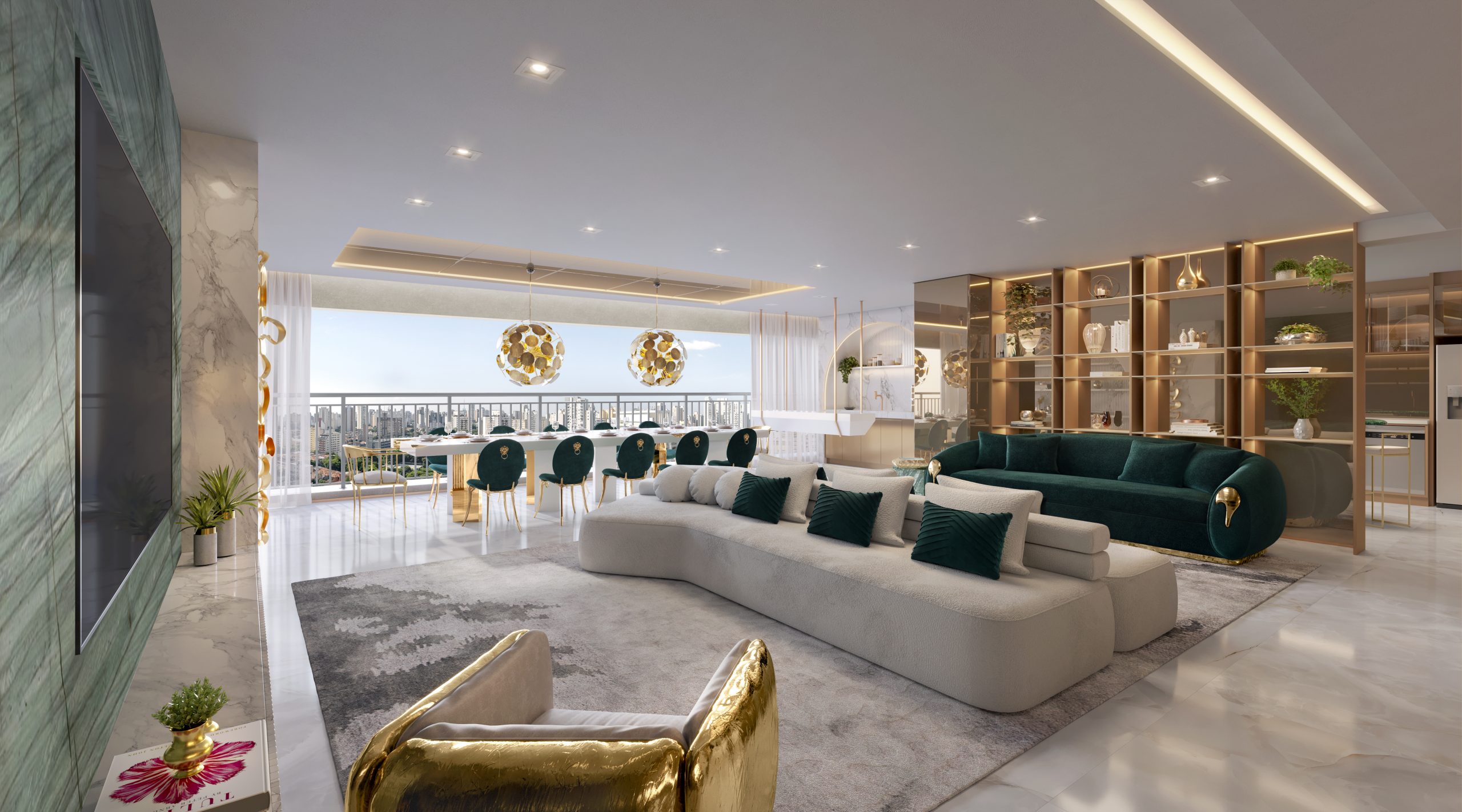 PETRA Brooklin - Lançamento - Brooklin - Lavvi - Living do Apartamento de 198m²